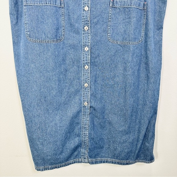 Vintage Expressions Plus Size Denim Jean Sleeveless Button Down Dress Size 3X - Picture 3 of 12